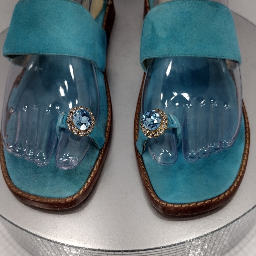 Constanca basto Elegant Blue Suede Women's size 7 pre owned Exellent condition - Picture 3 of 12